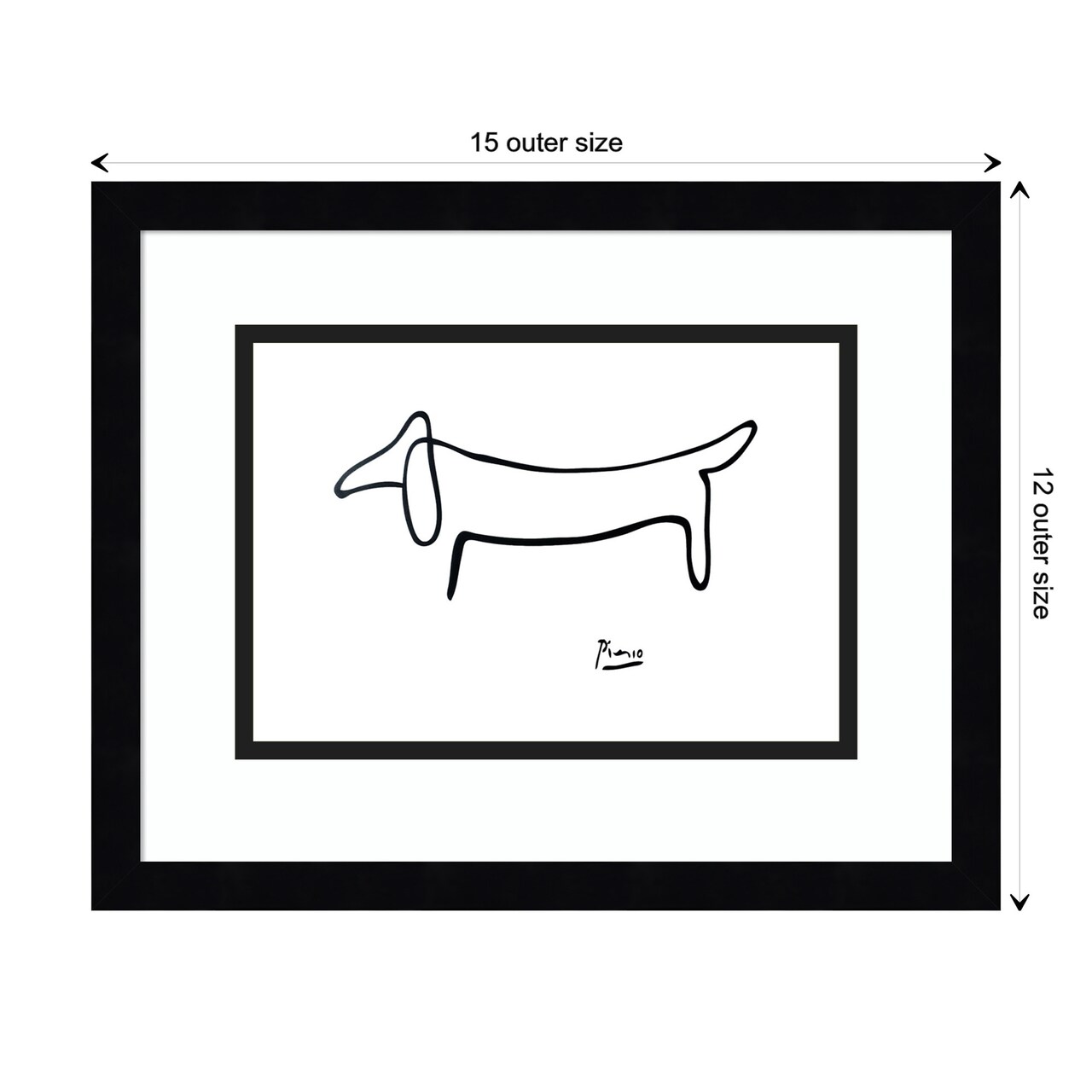 Le Chien (The Dog) by Pablo Picasso Wood Framed Wall Art Print